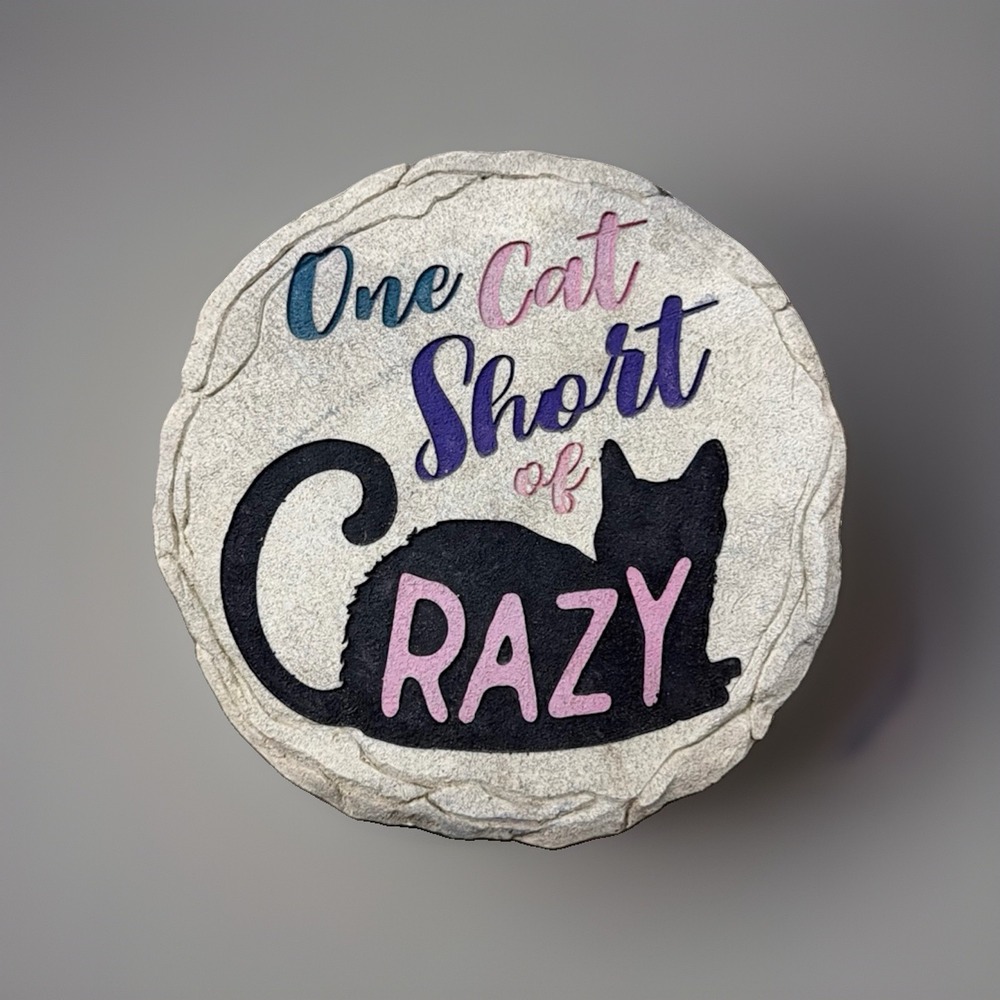 One Cat Short Stepping Stone Decorative Garden Decor Lawn Pathway Art